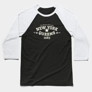 New York Queens - Queens Schriftzug - Queens college style Logo Baseball T-Shirt